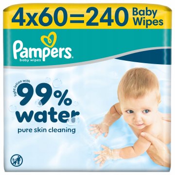 Pampers 99% Water vlažne maramice 4x60 kom.