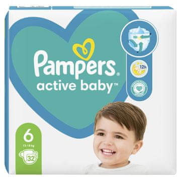 Pampers Active Baby pelene veličina 6 za djecu 13-18 kg 32 kom.