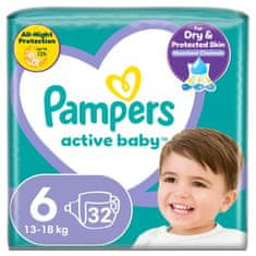 Pampers Active Baby pelene veličina 6 za djecu 13-18 kg 32 kom.