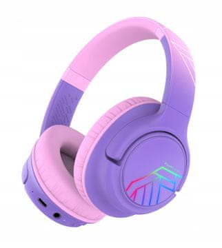 Bobo Purple bežične LED AUX slušalice za djecu