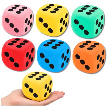 slomart LEAN TOYS Velika Pjenasta Kocka za Igru, 8 cm - Nasumična Boja
