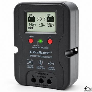 slomart Qoltec balansator napona 24V za baterije 2x12V, 5A (AGM, GEL, LiFePO4)