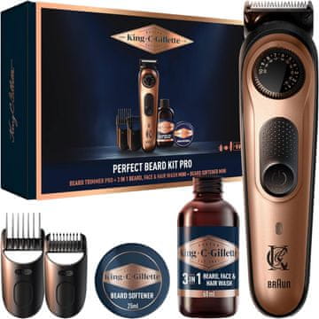 C+ King C. Gillette Barttrimmer Pro poklon set, bakar