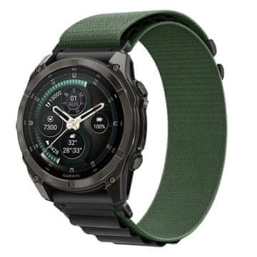 Tech-protect Nylon Pro remen Garmin QuickFit 26mm, green / black