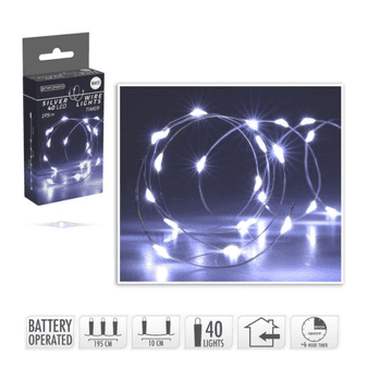 Rayher.	 Baterijski svjetlosni lanac s timerom, 40 LED