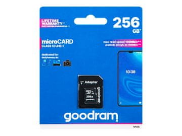 slomart Goodram MicroSDXC 256GB Class 10 UHS-I + SD adapter