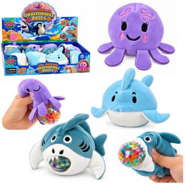 slomart LEAN TOYS plišana igračka za stiskanje s vodenim kuglicama (morski motivi)