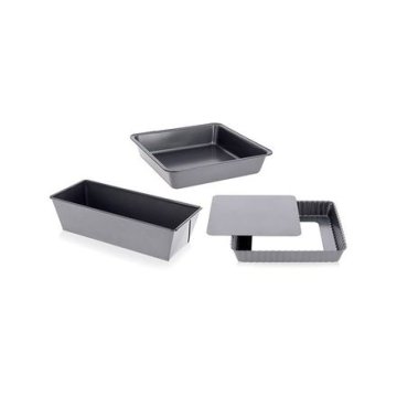 de Buyer Posuda za pečenje 4713.03, HOMEBAKING box: square molds, 1x folded square, 1x square and 1x rectangular mold