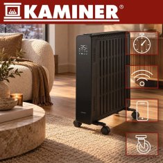 Kaminer Arvell 2500 W WiFi uljem punjeni radijator s 11 rebra - Crni
