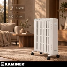 Kaminer Arvell 2500 W WiFi uljem punjeni radijator s 11 rebra - Bijela