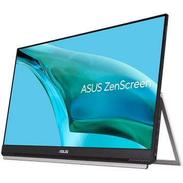 ASUS ZenScreen MB249C Prijenosni monitor – 24'' (23,8'' vidljivo), FHD (1920 x 1080), zaslon bez okvira, IPS tehnologija, protiv odsjaja, USB-C, zvučnici, ručka/stalak s nožicom, C-stezaljka, kuk