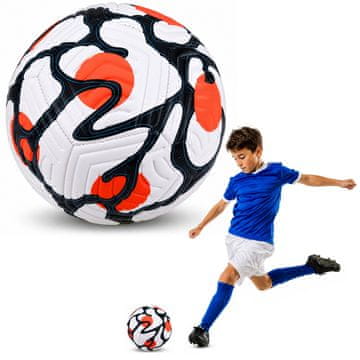 slomart LEAN TOYS Nogometna lopta za trening, bijelo-narančasta, veličina 5