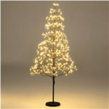 Northix Umjetno osvijetljeno drvce od cedra 120 cm, 800 toplih LED dioda, crno