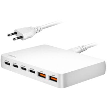 LogiLink LogiLink 100W GaN punjač s 4x USB-C i 2x USB-A priključka, bijeli, PD 3.0