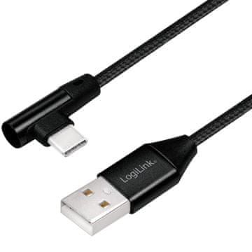 LogiLink Kutni USB-C kabel USB 2.0 Max 3A 1m