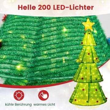 Northix LED umjetno božićno drvce 190 cm osvijetljeno božićno drvce s 200 LED lampica