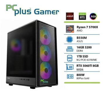 PCplus Gamer Ryzen 7 5700X 16GB 1TB SSD RTX 5060 TI 8GB gaming stolno računalo