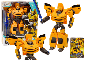 slomart LEAN TOYS Auto Robot 2u1, transformabilni automobil i robot, žuta