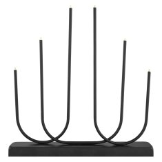 EMOS LED svijećnjak metalni crni, 40 cm, 2x AA, unutarnji, toplo bijela