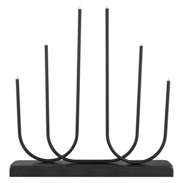 EMOS LED svijećnjak metalni crni, 40 cm, 2x AA, unutarnji, toplo bijela