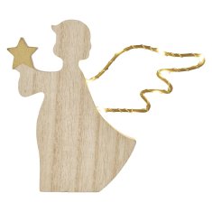 EMOS LED drvena dekoracija, anđeo, 13 cm, 2x AAA, unutarnja