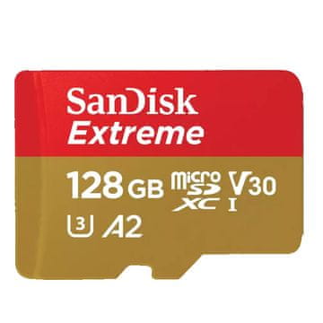 SANDISK Extreme microSDXC 128GB Class 10 UHS-I U3 V30 A2 4K UHD SD adapter SDSQXAA-128G-GN6MA memorijska kartica