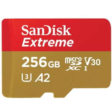 SANDISK Extreme microSDXC 256GB Class 10 UHS-I U3 V30 A2 4K UHD SD adapter SDSQXAV-256G-GN6MA memorijska kartica