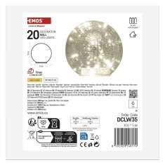 EMOS LED božićna staklena kugla - zlatna, 15 cm, 3x AA, unutarnja
