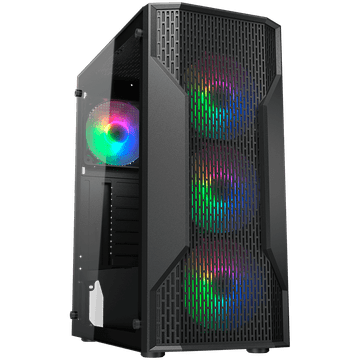Cougar Kućište za računalo COUGAR MX110 RGB, ATX, 3x120mm RGB ventilator sprijeda, 1x120mm RGB ventilator straga, crno