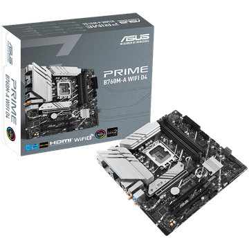 ASUS PRIME B760M-A WIFI D4 LGA1700 mATX matična ploča - Intel B760 4xDIMM DDR4 2xM.2 4xSATA PCIe 4.0 2.5Gb Ethernet WiFi 6 + Bluetooth 1xDisplayPort 2xHDMI s podrškom za Aura Sync