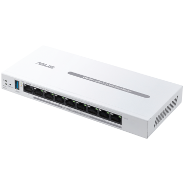 ASUS ExpertWiFi EBG19P Gigabit PoE+ VPN 9-portni žičani usmjerivač, 8 PoE+ priključaka, 123W, do 3 WAN ethernet priključka + 1 USB WAN, savršen za pristupne točke, mrežna sigurnost komercijalne r
