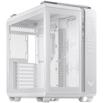 ASUS TUF Gaming GT502 PLUS ATX Gaming kućište bijele boje, Dual Chamber Chassis, Panoramic View, Tempered Glass front and side panel, Tool-Free side panels, pre-installed 4 ARGB fans & fan hub, F