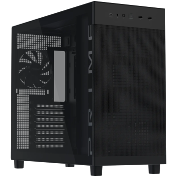 ASUS Prime AP303 TG ATX kućište za računalo, kaljeno staklo, 120mm ventilator, crno