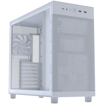 ASUS Prime AP303 TG ATX kućište za računalo, kaljeno staklo, 120mm ventilator, bijelo