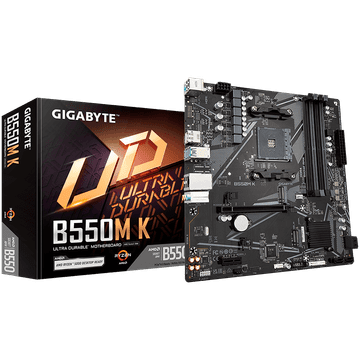 Gigabyte B550M K AM4 mATX matična ploča - AMD B550, 4xDDR4, 2xM.2, 4xSATA, 1Gb LAN, 1xDP, 1xHDMI