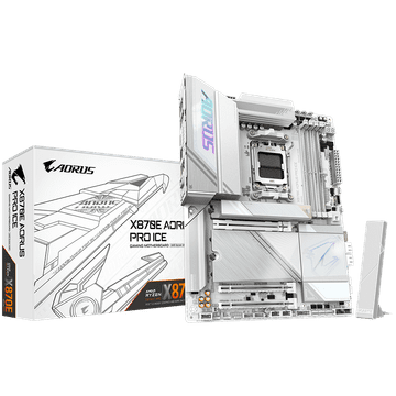 Gigabyte X870E AORUS PRO ICE WIFI7 AM5 ATX matična ploča - AMD X870E, 4xDDR5, 4xM.2, 4xSATA, 2.5Gb LAN, WiFi 7, BT, 1xHDMI, 2xUSB4 Type-C