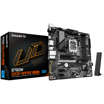 Gigabyte B760M DS3H WIFI6E GEN5 LGA1700 mATX matična ploča - Intel B760, 4xDDR5, 2xM.2, 4xSATA, 2.5Gb LAN, WiFi 6E, BT, 1xHDMI, 2xDP