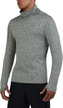 Nikcorp Muška termoaktivna majica dugih rukava za trčanje s visokim ovratnikom (funnel neck), SuperThermal pletivo s unutarnjim četkanjem, D.R.Y. odvođenje vlage, zimski trening, siva, L