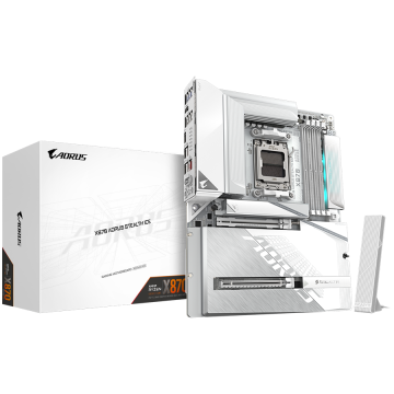 Gigabyte X870 AORUS STEALTH ICE AM5 ATX matična ploča - AMD X870, 4xDDR5, 4xM.2, 2xSATA, 5Gb LAN, WiFi 7, BT, 1xHDMI, 2xUSB4 Type-C
