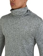 Nikcorp Muška termoaktivna majica dugih rukava za trčanje s visokim ovratnikom (funnel neck), SuperThermal pletivo s unutarnjim četkanjem, D.R.Y. odvođenje vlage, zimski trening, siva, L