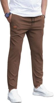 Nikcorp Muške chino jogger hlače od prirodnog pamuka, regular fit, smeđe, veličina 3XL, elastični pojas s vanjskom vrpcom, 4 džepa, za casual, sport i putovanja, pranje u perilici do 30°C