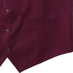Nikcorp Muški elegantni prsluk za odijelo Slim Fit bordo 3XL, jednoredni s 5 gumba, V izrez, 3 funkcionalna džepa, podesivi remen na leđima, za vjenčanja, poslovne sastanke i nastupe