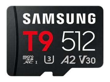 Samsung Memorijska kartica Samsung T9, micro SDXC, 512GB, U3, V30, A2, UHS-I, 200 MB/s