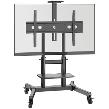 LEGIT mobilni podni stalak za TV s kotačima za ekrane 50"-90" do 90 kg, crni