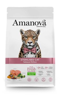 slomart AMV Adult Cat Sterilised Salmon Deluxe - suha hrana za mačke, 1,5kg