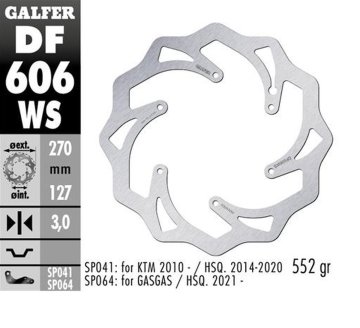 Galfer PREDNJI KOČIONI DISK KTM SX/EX, HUSABERG, HUSQVARNA, GAS GAS WAVE (270X127X3MM)
