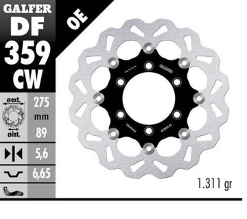Galfer STRAŽNJI KOČIONI DISK SUZUKI VZR 1800 INTRUDER '06-; M 109R BOULEVARD '06- (PLIVAJUĆI VALOVI) (275X89X5MM)