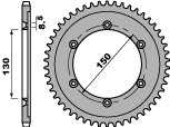 PB Stražnji lančanik JTR1249 51 Honda XLR 125 Čelik Izdržljiv Strong