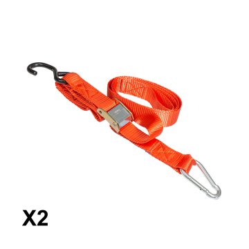 Bike BIKETEC 2 TRANSPORTNA REMENA S KUKOM 38MM X 2M NOSIVOST DO 300KG, 2 REMENA, CRVENA