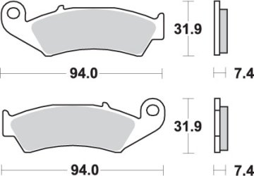 SBS KOČIONE PLOČICE KH125 OFF-ROAD SINTER ZLATNE